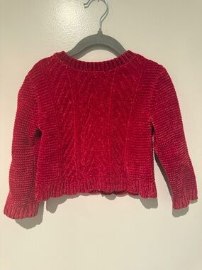 Tommy Bahama Girls Red Chenille Knit Sweater 2T